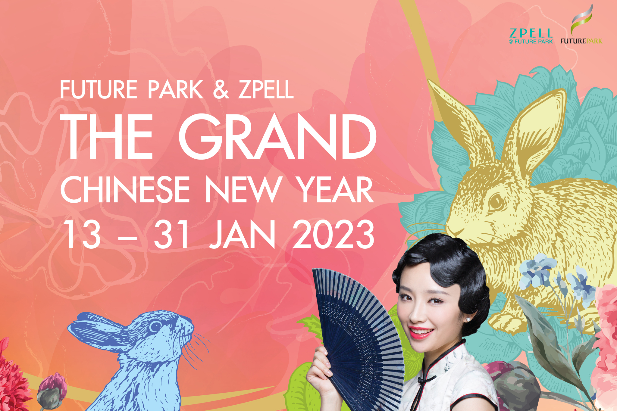  “ศูนย์การค้าฟิวเจอร์พาร์คและสเปลล์” ฉลองรับตรุษจีนปีกระต่ายทอง เสิร์ฟแคมเปญ “Future Park & Zpell The Grand Chinese New Year 2023”  จัดเต็มมอบโชคทองสุดเฮงทุกวัน